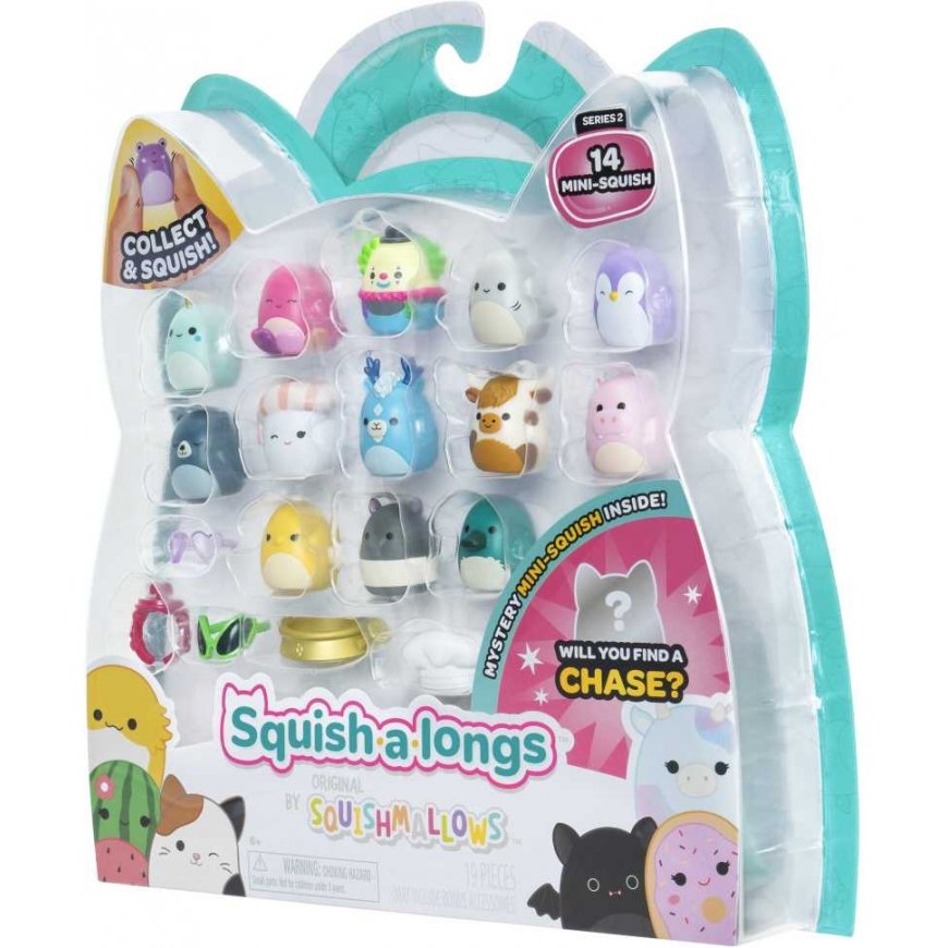 SQUISHMALLORIT SQUISH-A-LONGS -sankarit, 14 kpl, 2,5 cm – 3
