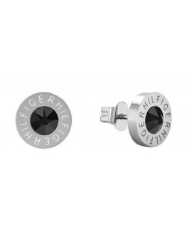 Tommy Hilfiger Steel earrings with black crystal 2790379