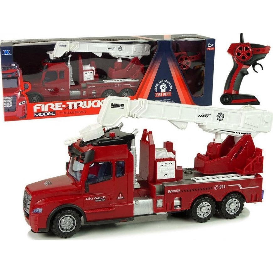 Lean Toys remote-controlled fire truck toy, red