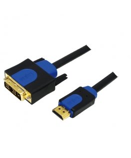 LogiLink CHB3102 video cable adapter 2 m HDMI DVI-D Black, Blue