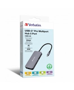Verbatim CMH-05 USB Type-C 5000 Мбит/с Серебристый
