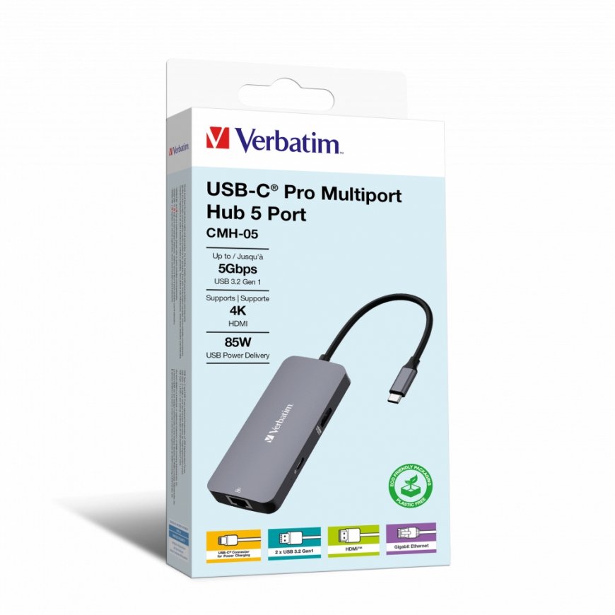 Verbatim CMH-05 C tipo USB 5000 Mbit/ai Sidabras