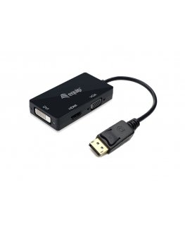 Equip 133441 видео кабель адаптер 0,24 m DisplayPort DVI-D + VGA (D-Sub) + HDMI Черный