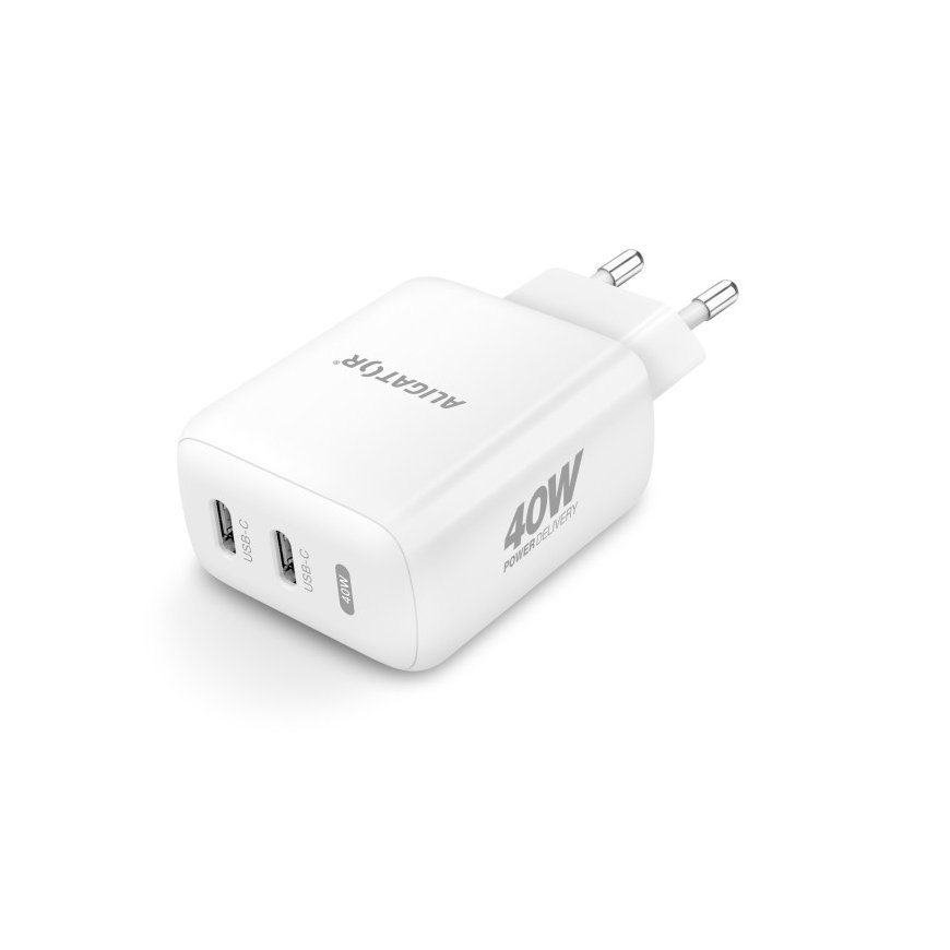 Aligator CHPD0024 mobiililaitteen laturi Universaali Valkoinen AC Pikalataus Sisätila