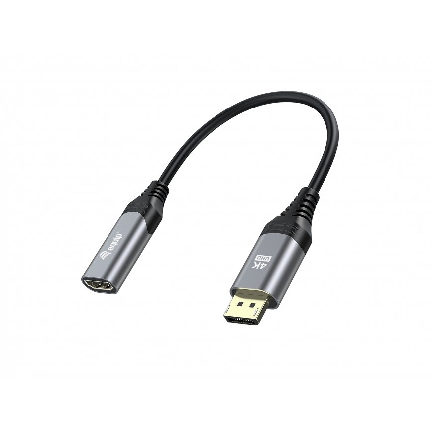 Equip 133445 videokaapeli-adapteri 0,15 m DisplayPort HDMI musta, Harmaa