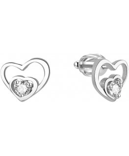 Beneto Silver heart earrings AGUP1472S