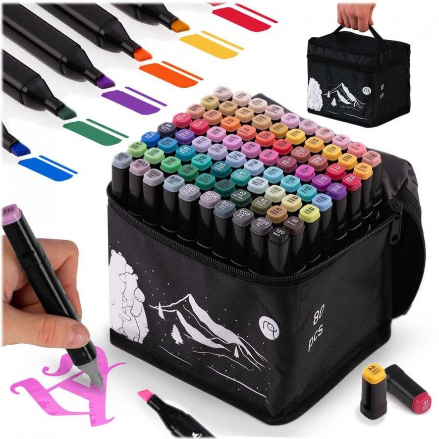 Alcohol markers with bag 80pcs Nukido NK-912