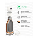 Asobu Drinking Bottle - Bestie Penguin - 460 ml Insulated Bottle with Straws Asobu Drinking Bottle - Bestie Penguin - 460 ml Insulated Bottle with Straws
