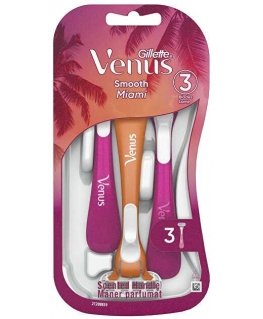 Gillette Vienkartiniai skustuvai „Venus Smooth Miami“, 3 vnt.