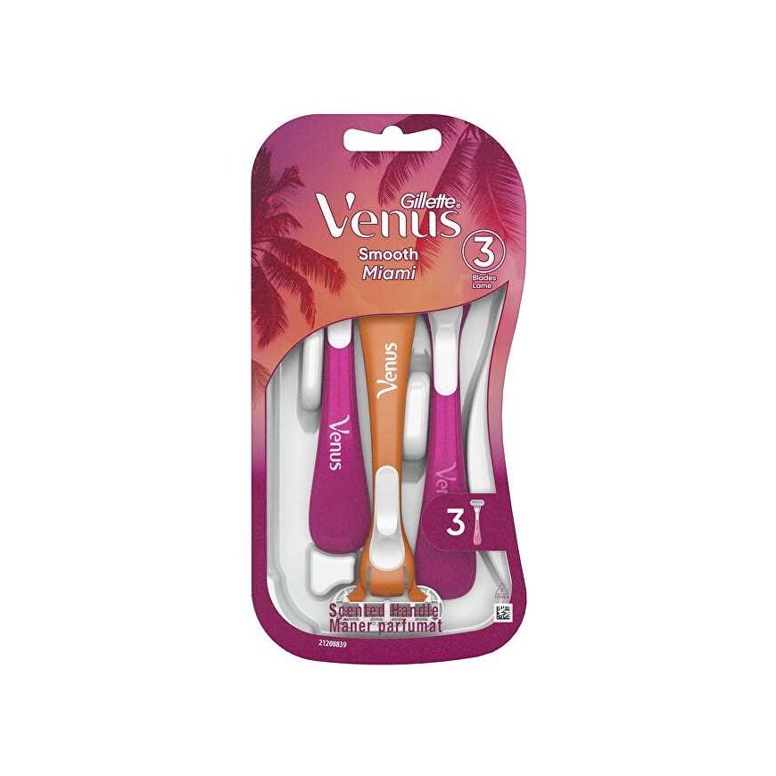 Gillette Disposable razors "Venus Smooth Miami", 3 pcs.