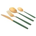 AltomDesign "Noble Gold Green" cutlery set 24 pieces - for 6 persons, Gold / Green colors AltomDesign "Noble Gold Green" cutlery set 24 pieces - for 6 persons, Gold / Green colors