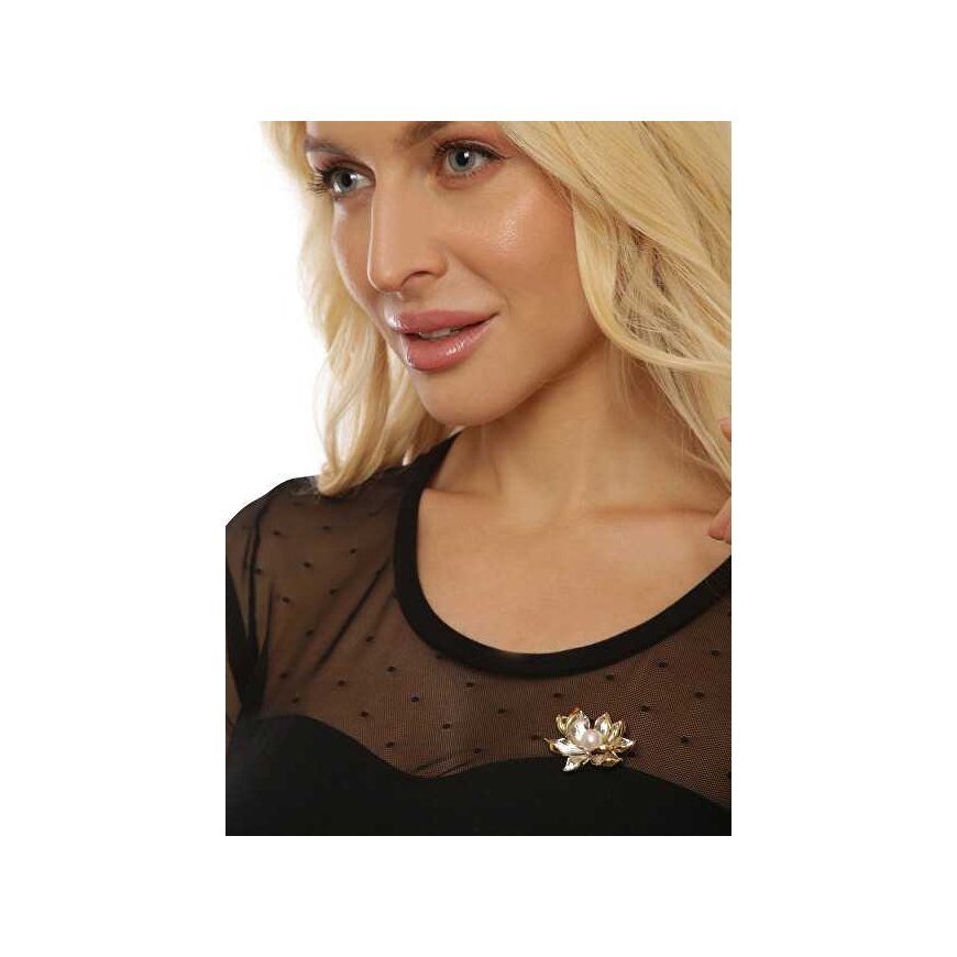 Jwl Luxury Pearls Beautiful two-tone brooch with pearl 2in1 lotus flower JL0698 – 3
