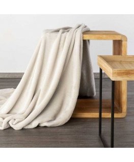 Eurofirany DESIGN 91 CINDY5 Minkštas ir švelnus pledas su įspaustu eglutės raštu, 170X210 cm, spalva: kreminė