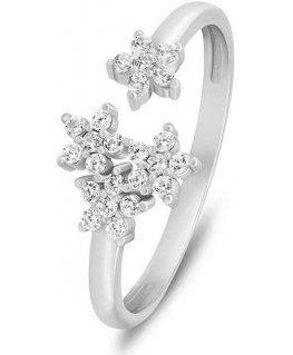 Brilio Silver Brilio Silver Beautiful silver open ring with zircons RI072W