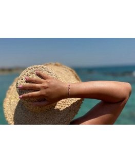 Agate String Bracelet with Angelite and Tourmaline HE48R3RG-LP