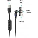 CONNECT IT Magnetic PowerLink 3in1 cable (USB-C/Lightning/MicroUSB), 2m