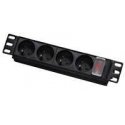 10" distribution panel LEXI-Net 4x230V, switch, voltage indicator, cable 1.8m, 1U
