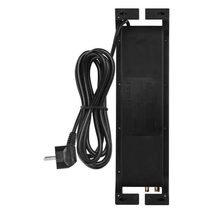 Ilgiklis su apsauga nuo viršįtampių (1800J) 8 lizdų, 3m, TV antenos (IEC), RJ45 apsaugos, juodas EMOS – 3