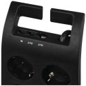 Extension cord with surge protection (1800J) 8 outlets, 3m, TV antenna (IEC), RJ45 protection, black EMOS