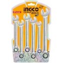 Ingco HKSPAR1062 Double ended and flat wrench, set of 6, CrV
