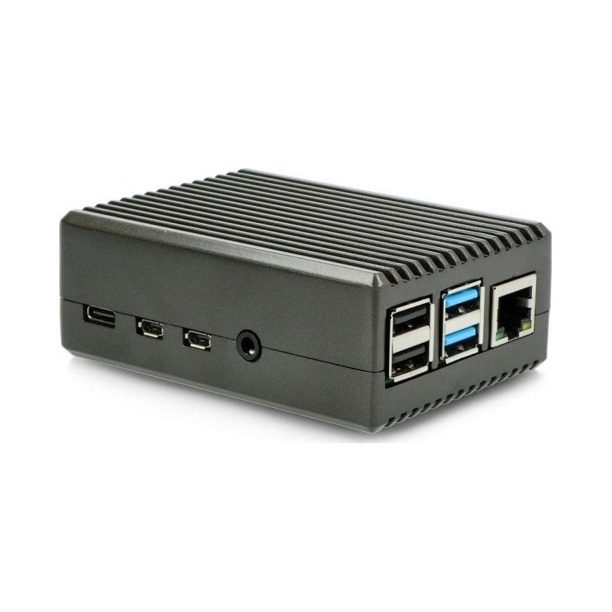Oem Case for Raspberry Pi 4B - with cutouts - aluminum - graphite