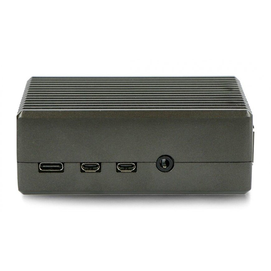 Oem Case for Raspberry Pi 4B - with cutouts - aluminum - graphite – 3