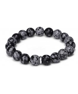 Agato Obsidiano karoliukų apyrankė MINK157/20