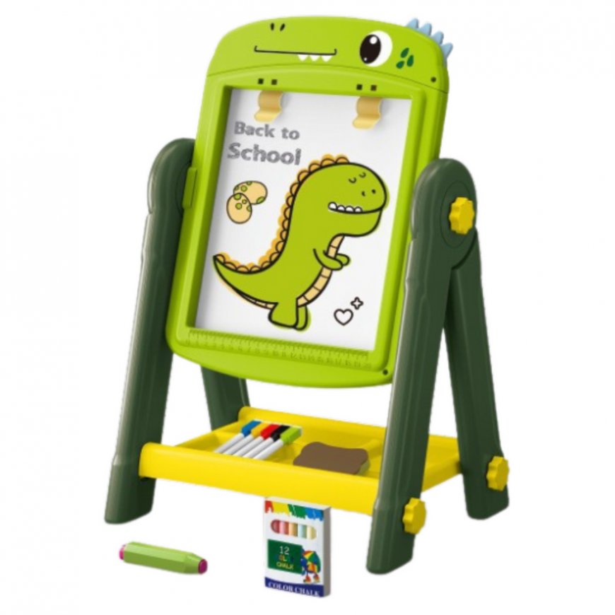 Lean Toys Double-Sided Magnetic Dry Erase Board Dinosaur Green Accessories – 3