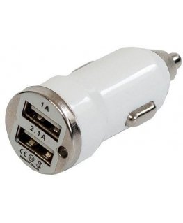 Toti T-CC22 Dual USB Car Charger with lightning cable 2.1A (White)