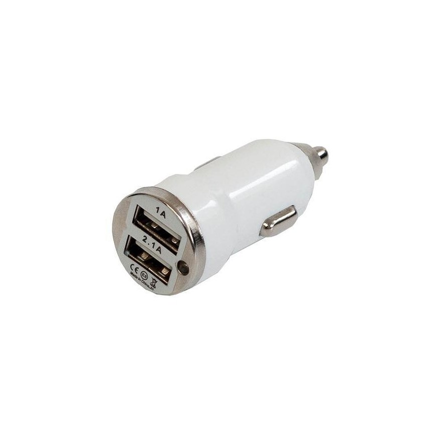 Toti T-CC22 Dual USB Car Charger with lightning cable 2.1A (White)