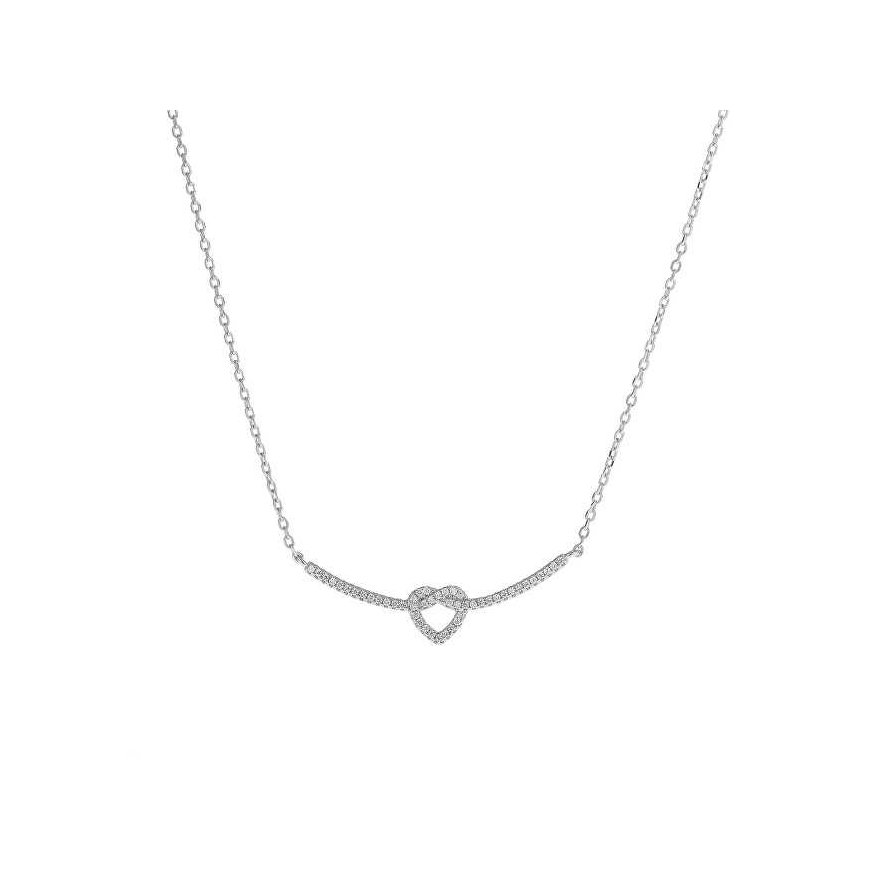 Again Jewelry Vėl papuošalai Sidabrinis pakabukas su spindinčia širdele AJNA0006