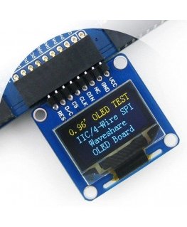 Kaksivärinen graafinen OLED-näyttö 0,96" (A) 128x64px SPI/I2C, kulmaliittimet, Waveshare 9085