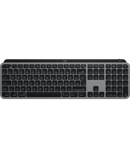 Logitech MX Keys S for Mac klaviatuur Kontor RF juhtmeta ühendus + Bluetooth QWERTZ Saksa keel Alumiinium, Must