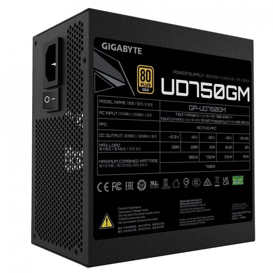 GIGABYTE GP-UD750GM power supply unit 750 W 20+4 pin ATX ATX Black – 5