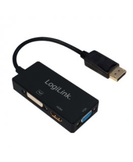 LogiLink CV0109 videokaapeli-adapteri 0,15 m DisplayPort VGA + HDMI + DVI musta