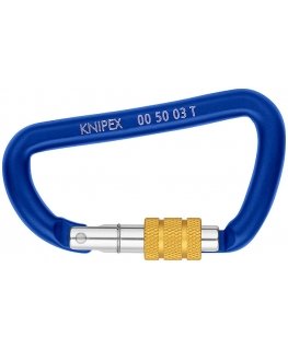 Knipex 00 50 03 T BK kiipeily karabiini Lukittava karbiinihaka D-muotoiltu Alumiini Sininen 2 kpl