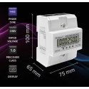 Qoltec Trójfazowy electronic licznik | miernik zużycia energii na szynę DIN | 400V | 100A | LCD | 4P Qoltec Trójfazowy electronic licznik | miernik zużycia energii na szynę DIN | 400V | 100A | LCD | 4P