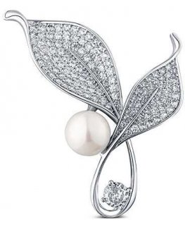 Jwl Luxury Pearls Kirkas helmirintaneula kristalleilla 2in1 Liput JL0818
