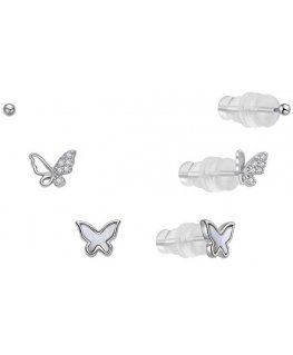 Moiss Silver Playful Earring Set E0004921 (3 Pairs of Earrings)
