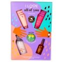 All Of You Set I Love: Coconut Kisses, Hydrating, Body Lotion, 75 ml + Pina Colada, Bath Bomb, 120 g + Golden Sands, Refreshing,