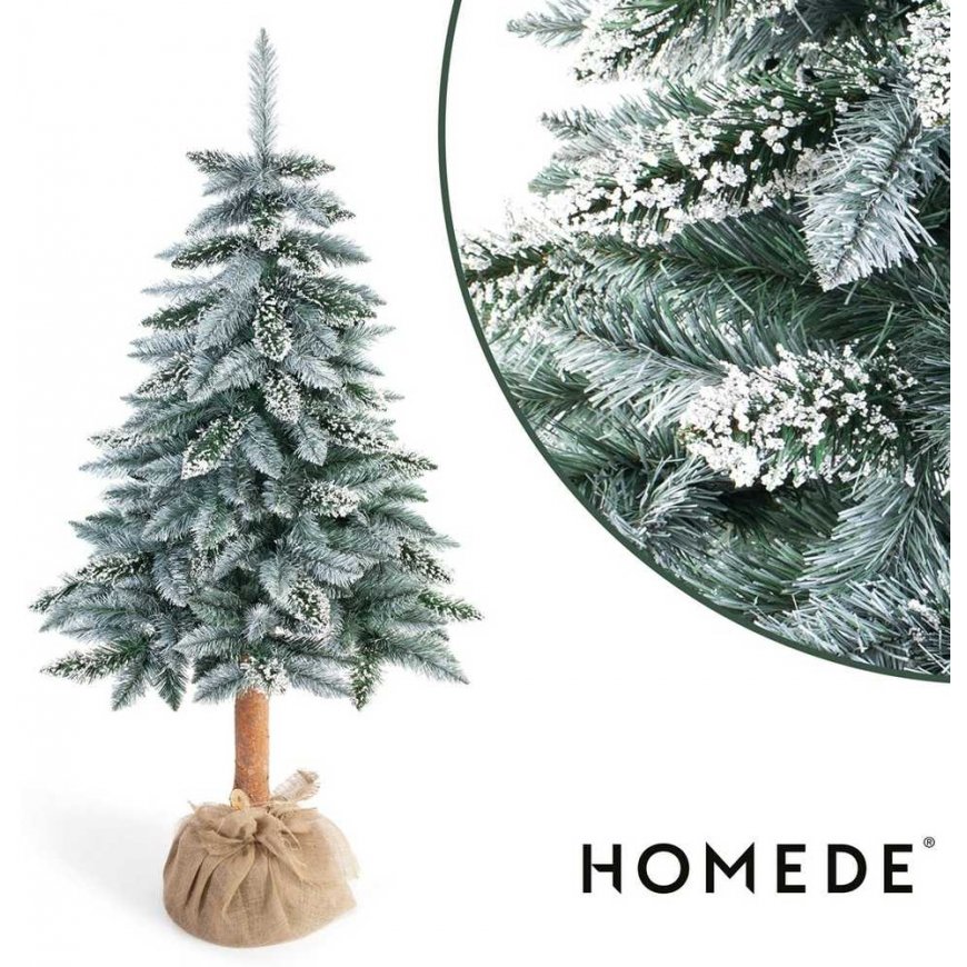 Artificial Christmas tree pine on a stump pearl PEARL color bottle green HOMEDE – 2