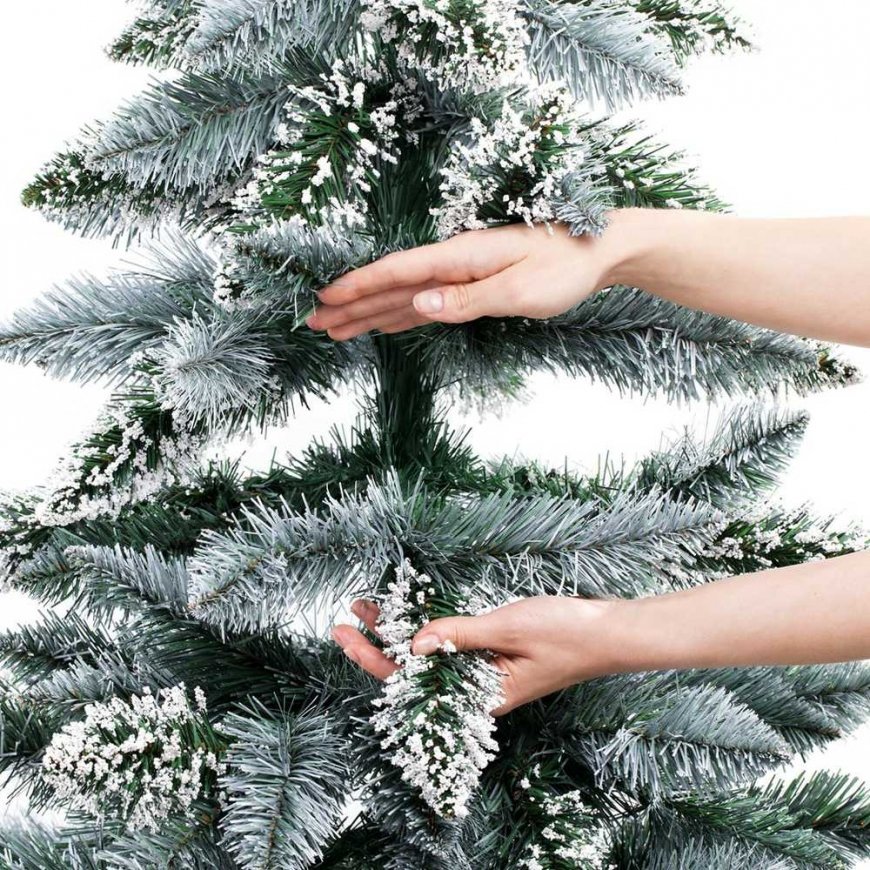 Artificial Christmas tree pine on a stump pearl PEARL color bottle green HOMEDE – 5