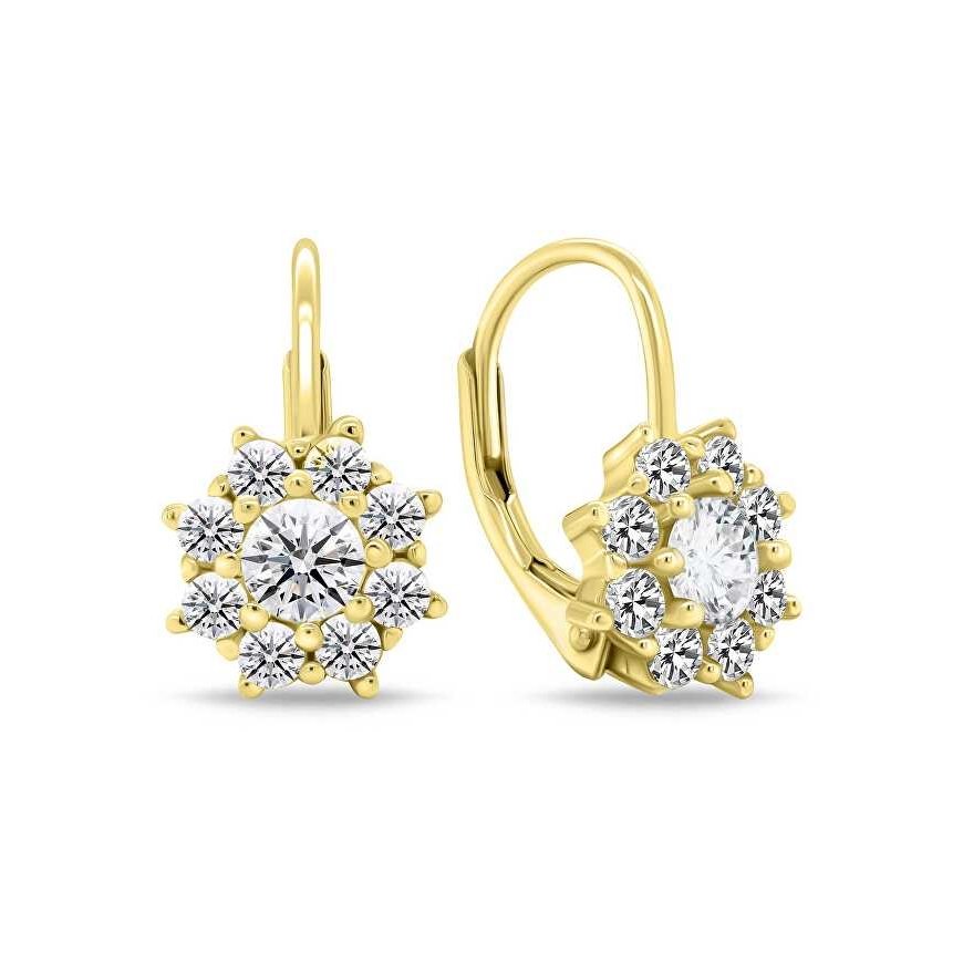 Brilio Silver Brilio Silver Beautiful gold plated earrings with clear zircons EA744Y
