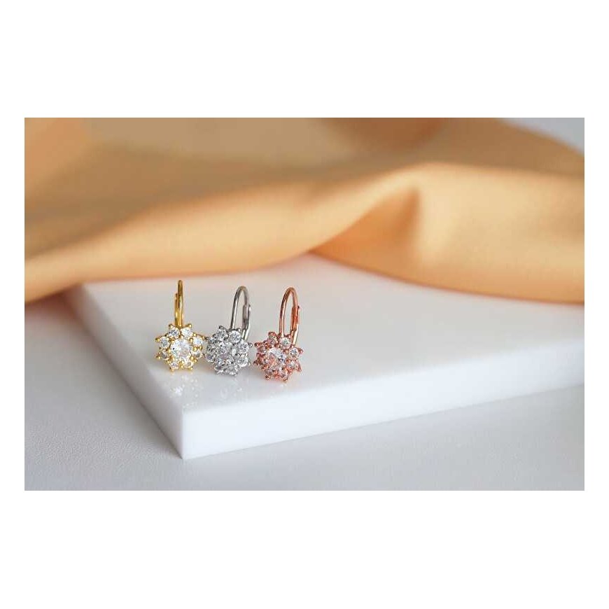 Brilio Silver Brilio Silver Beautiful gold plated earrings with clear zircons EA744Y – 4