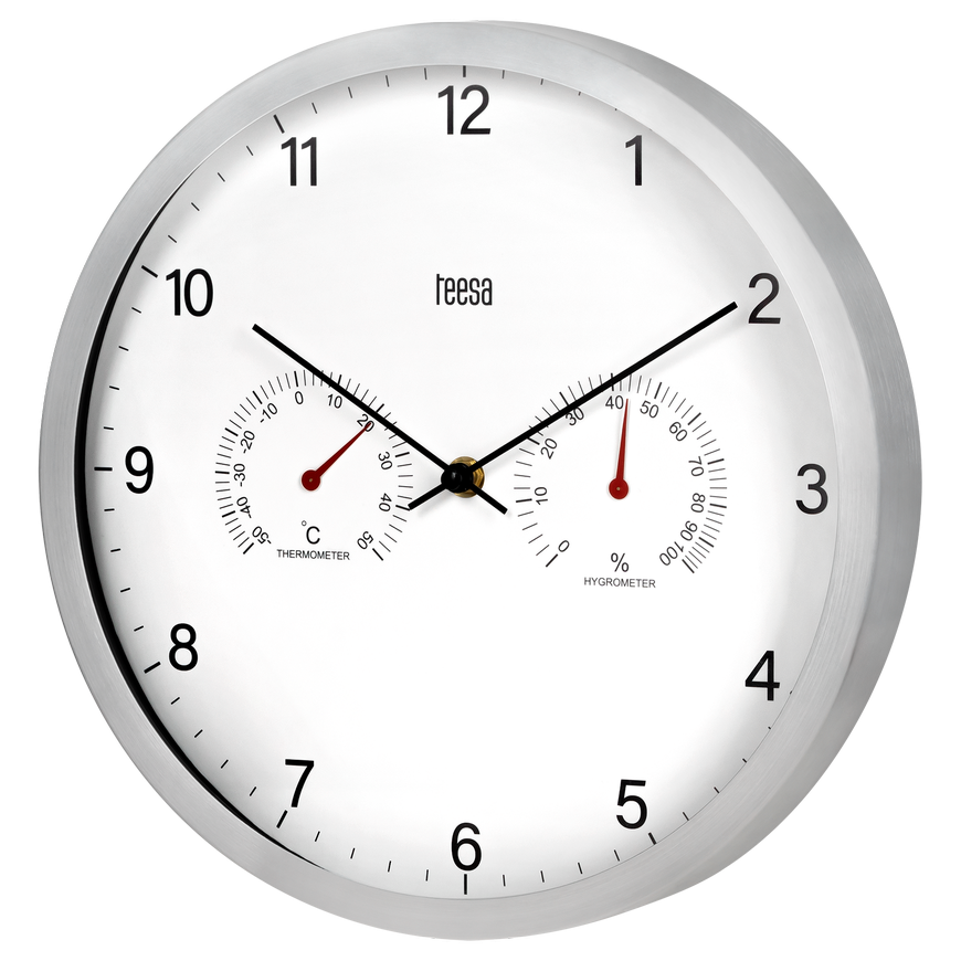Teesa Wall clock 30 cm with thermometer and hydrometer