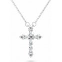 Brilio Silver Sparkling Silver Necklace for Women Cross NCL176W