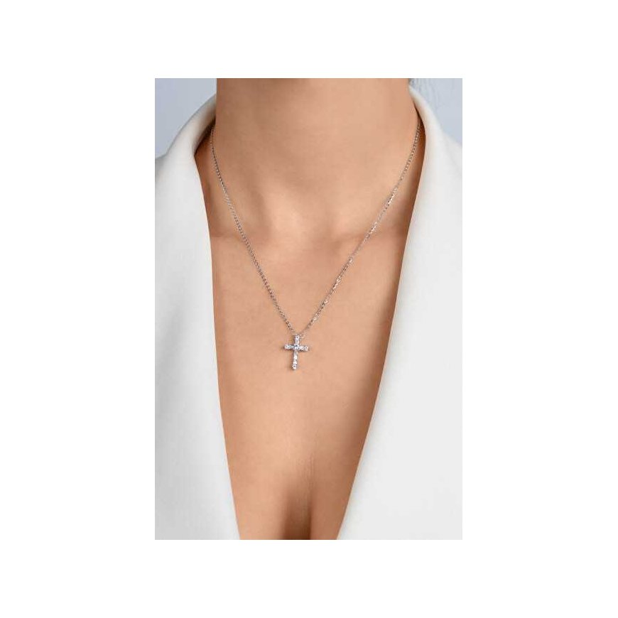 Brilio Silver Putojantis sidabrinis karoliai moterims Cross NCL176W – 3