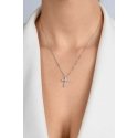Brilio Silver Sparkling Silver Necklace for Women Cross NCL176W