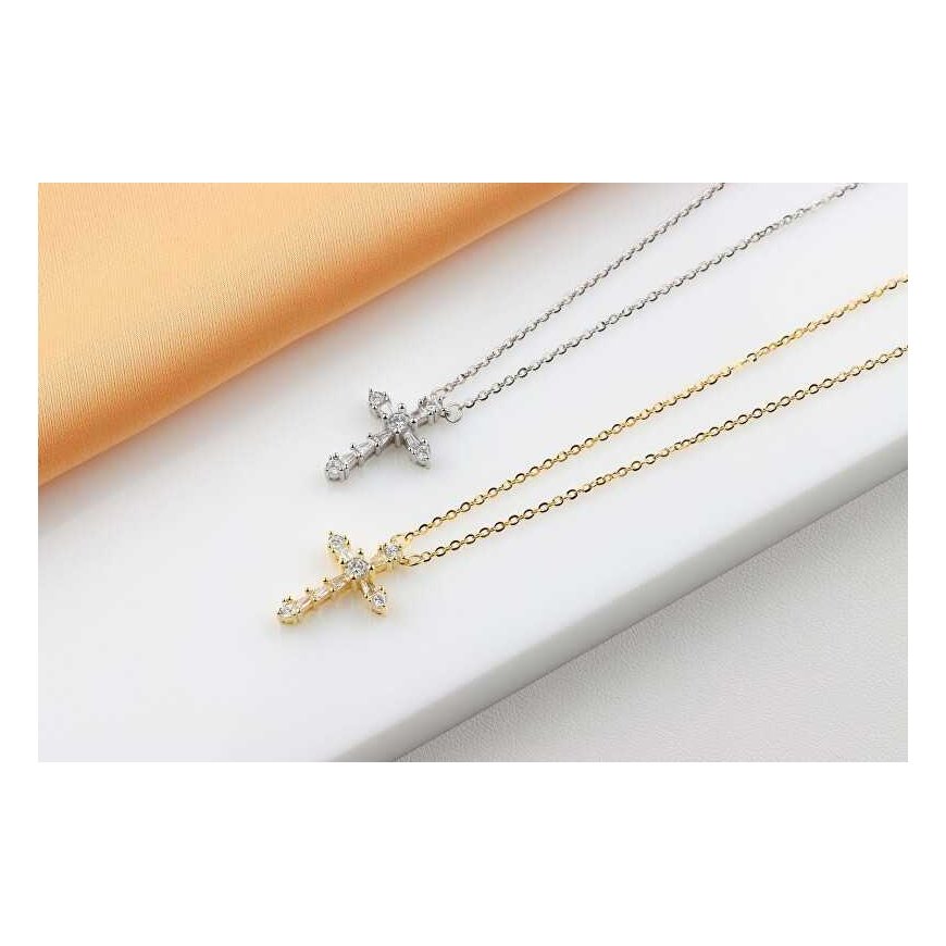 Brilio Silver Sparkling Silver Necklace for Women Cross NCL176W – 4