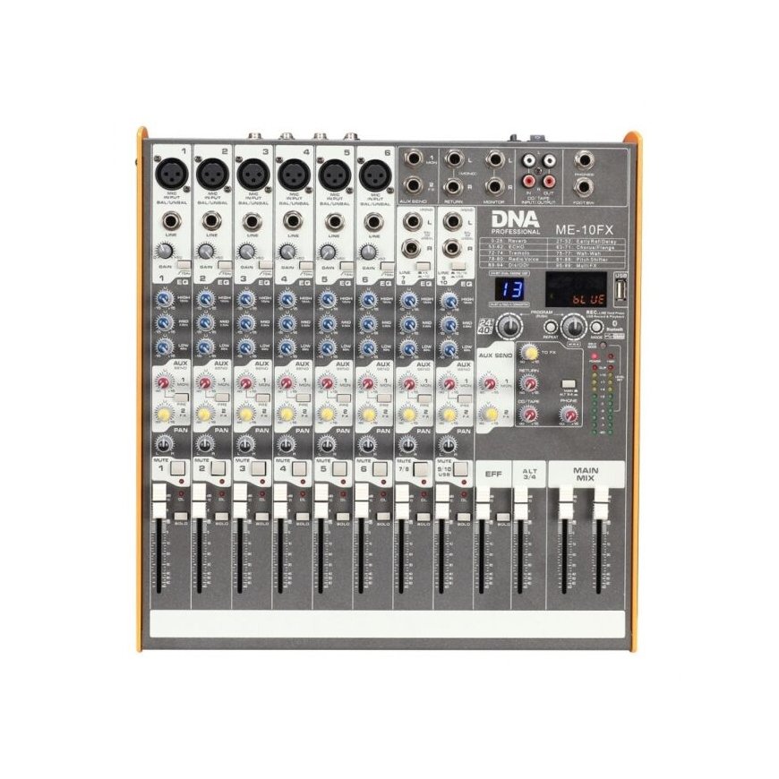 DNA ME-10FX audio mikseris - 10 kanālu USB Bluetooth